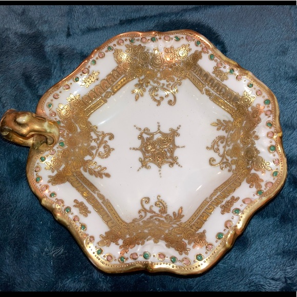 Antique Noritake Nippon Hand Painted Handled Nappy Bowl Early 1900s - Picture 6 of 16